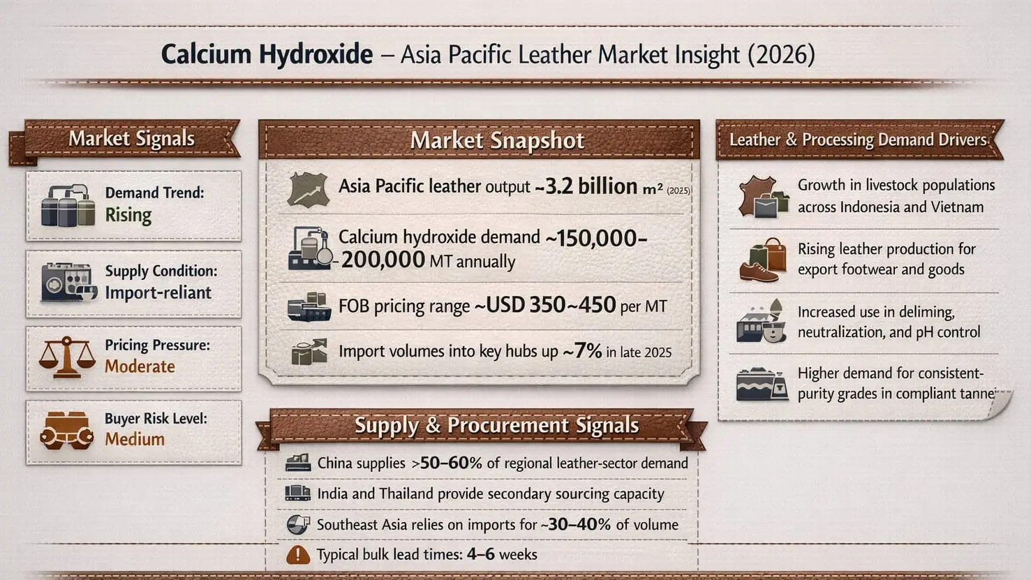 Calcium Hydroxide Market Insight for Leather Industry in Asia Pacific (2026)
