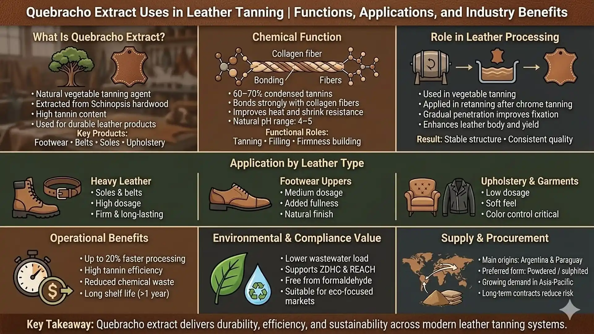 Quebracho Extract Uses in Leather Tanning: Functions, Applications, and Industry Benefits