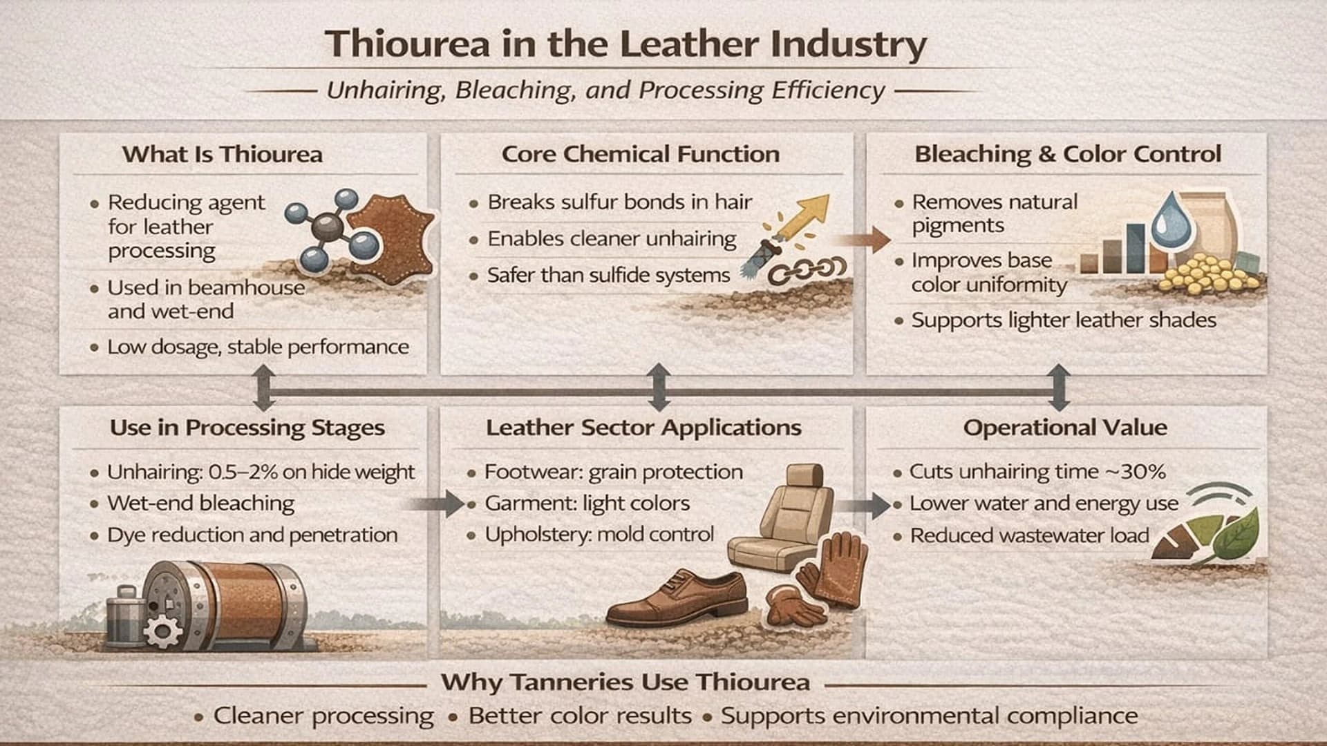 Thiourea in the Leather Industry: Uses, Benefits, and Processing Value
