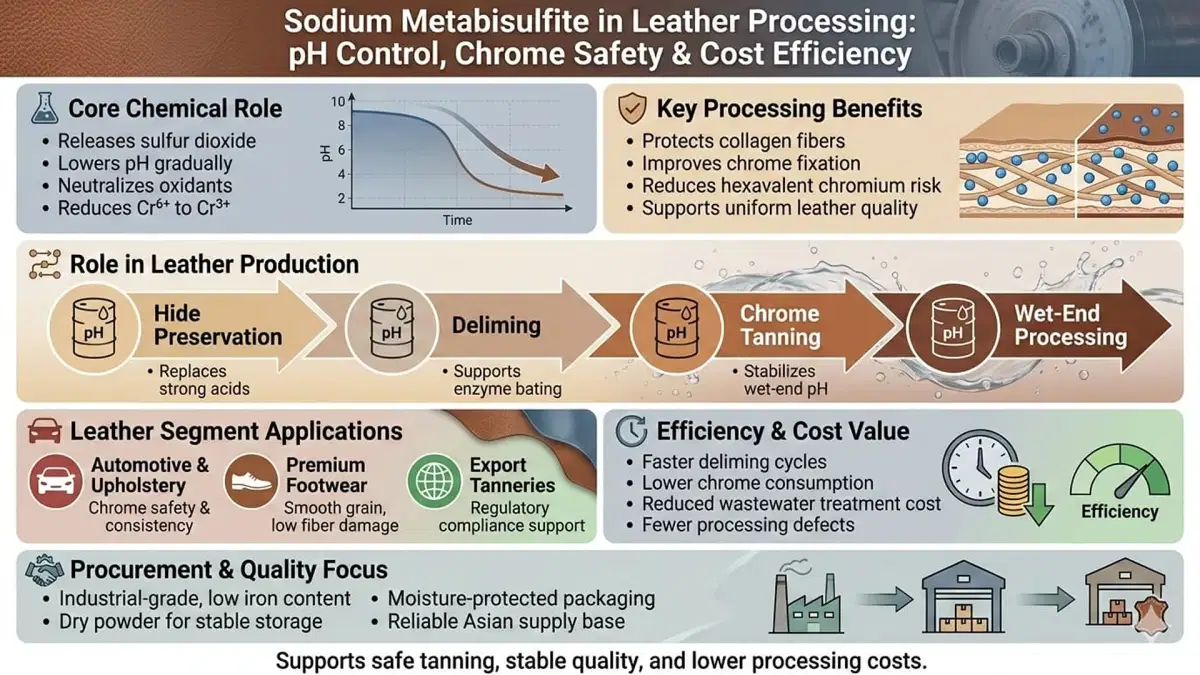 Sodium Metabisulfite in Leather Processing: Uses, Benefits, and Cost Efficiency